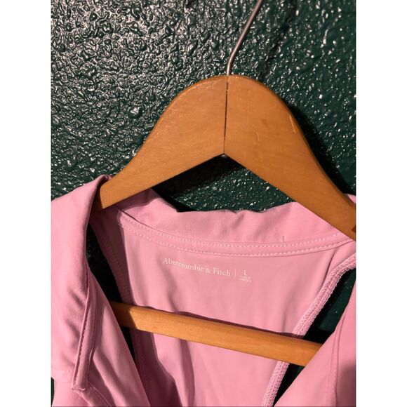 Abercrombie and Fitch Pink Athletic Dress Sz Large Collared - Picture 2 of 4